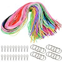 WOWOSS 200 pcs Hilo Plastico 20 Colores con Clips a Presión y Llaveros- WOWOSS Hilo Scoubidou 1-8 mm para Hacer Collar…